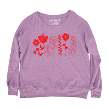 Load image into Gallery viewer, Spring Flowers Pia Tri Blend Pullover: Lilac