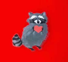 Load image into Gallery viewer, Raccoon Love -Clear Sticker