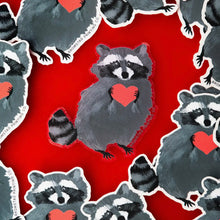 Load image into Gallery viewer, Raccoon Love -Clear Sticker