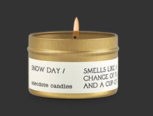 Load image into Gallery viewer, Snow Day (Brown Sugar & Sandalwood) Travel Tin Candle