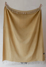 Load image into Gallery viewer, Recycled Wool Blanket- Golden-Yellow Herringbone