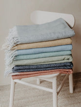 Load image into Gallery viewer, Recycled Wool Blanket- Golden-Yellow Herringbone