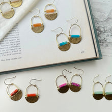 Load image into Gallery viewer, Mini Drop Earrings - Green Striped Agate