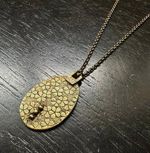 Load image into Gallery viewer, Orijen's: Brass Floral 3-DOT/ Floral Reversible Oval Medalli- Necklace