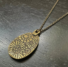 Load image into Gallery viewer, Orijen's: Brass Floral 3-DOT/ Floral Reversible Oval Medalli- Necklace