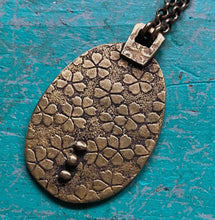Load image into Gallery viewer, Orijen's: Brass Floral 3-DOT/ Floral Reversible Oval Medalli- Necklace