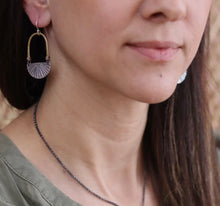 Load image into Gallery viewer, Tiny "Serene" Earrings (with Small Silver Sunbursts)