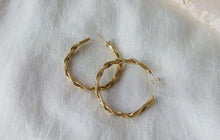 Load image into Gallery viewer, Braided Golden Hoops