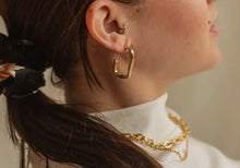 Load image into Gallery viewer, Golden Rectangle Hoops
