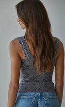 Load image into Gallery viewer, Knit Seamless Jacquard Tank- Black