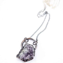 Load image into Gallery viewer, 24" Sterling Silver & Copper- Druzy Amethyst- Necklace - Good Judy (.com)