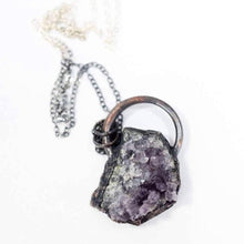 Load image into Gallery viewer, 24" Sterling Silver & Copper- Druzy Amethyst- Necklace - Good Judy (.com)