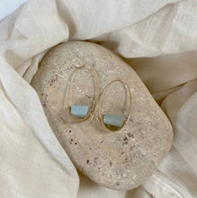 Load image into Gallery viewer, Belen Minimalist Earring - Blue Angelite Gemstone - Good Judy (.com)