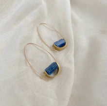 Load image into Gallery viewer, Belen Minimalist Earrings- Blue Kyanite Gemstone - Good Judy (.com)