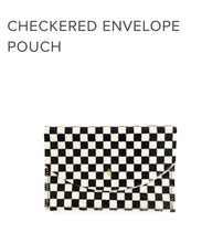 Load image into Gallery viewer, Envelope Pouch - Black + White Checkered Hair on Hide - Good Judy (.com)
