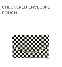 Load image into Gallery viewer, Envelope Pouch - Black + White Checkered Hair on Hide - Good Judy (.com)