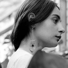 Load image into Gallery viewer, Esen - Long Pendulum Brass and Bead Earring - Good Judy (.com)