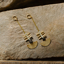Load image into Gallery viewer, Esen - Long Pendulum Brass and Bead Earring - Good Judy (.com)