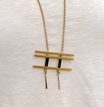 Load image into Gallery viewer, Mazi Necklace - Hand stamped brass and stone beads - Good Judy (.com)