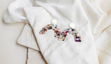 Load image into Gallery viewer, Mineral pattern- Acetate and Brass Arch Stud Earrings - Good Judy (.com)