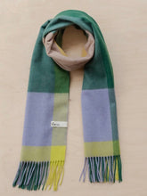 Load image into Gallery viewer, Oversized Lambswool Scarf- in Green Edge Check - Good Judy (.com)