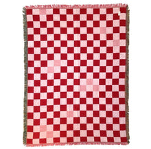 Load image into Gallery viewer, Pink and Red Checker- Woven Blanket - Good Judy (.com)