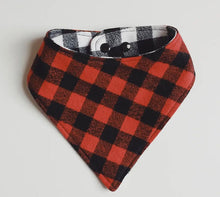 Load image into Gallery viewer, Reversible Bandana Bib - Red & White Buffalo Plaid - Good Judy (.com)