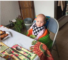 Load image into Gallery viewer, Reversible Bandana Bib - Red & White Buffalo Plaid - Good Judy (.com)