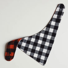 Load image into Gallery viewer, Reversible Bandana Bib - Red & White Buffalo Plaid - Good Judy (.com)