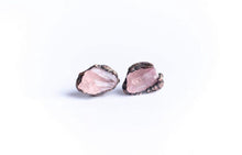 Load image into Gallery viewer, Rose Quartz- Silver Post Earrings - Good Judy (.com)