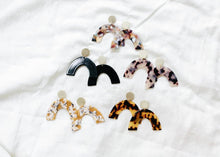 Load image into Gallery viewer, Terrazzo Tortoise Shell Acetate and Brass Arch Stud Earrings - Good Judy (.com)