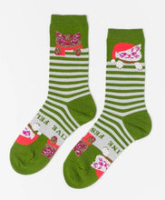 Load image into Gallery viewer, Women's- Feline Festive Crew Socks - Good Judy (.com)