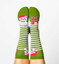 Load image into Gallery viewer, Women's- Feline Festive Crew Socks - Good Judy (.com)