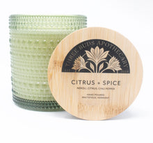 Load image into Gallery viewer, Citrus + Spice: Neroli Citrus Chili Candle in Green Glass
