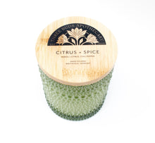 Load image into Gallery viewer, Citrus + Spice: Neroli Citrus Chili Candle in Green Glass
