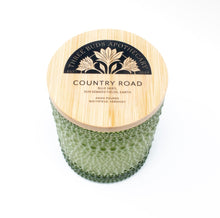 Load image into Gallery viewer, Country Road: Petitgrain Moss Cedar Soy Candle in Green Glass

