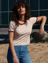 Load image into Gallery viewer, Ringer Tee- Red Pinstripe
