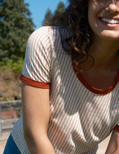 Load image into Gallery viewer, Ringer Tee- Red Pinstripe
