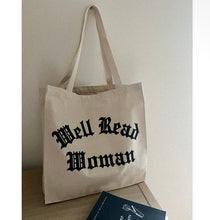 Load image into Gallery viewer, Well Read Woman Bookish Tote Bag - Natural
