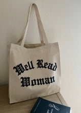 Load image into Gallery viewer, Well Read Woman Bookish Tote Bag - Natural
