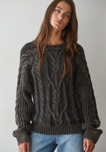 Load image into Gallery viewer, Cotton Cable Knit Crew Neck Sweater- Graphite
