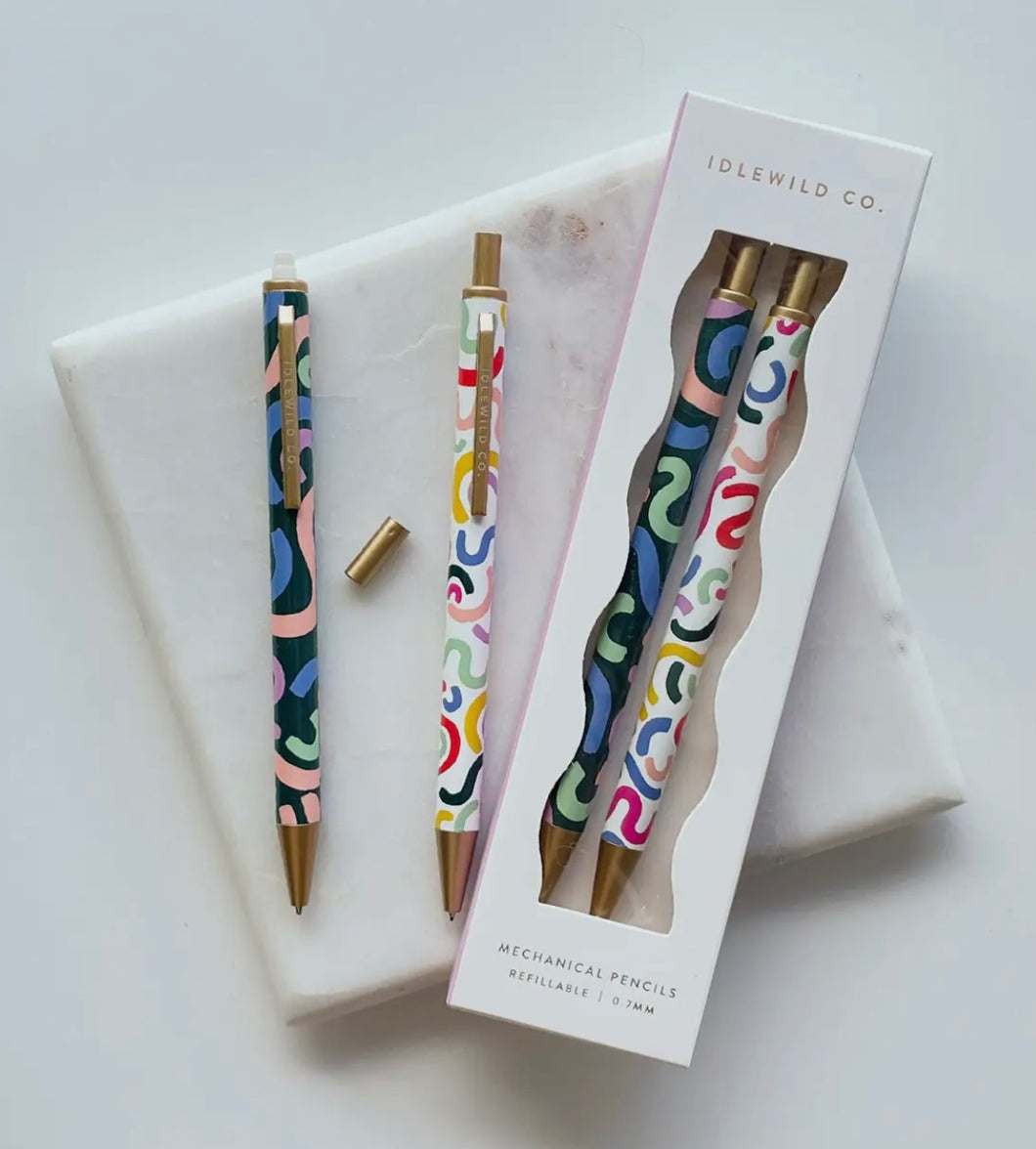 Rainbow Squiggle Mechanical Pencils- Set of Two