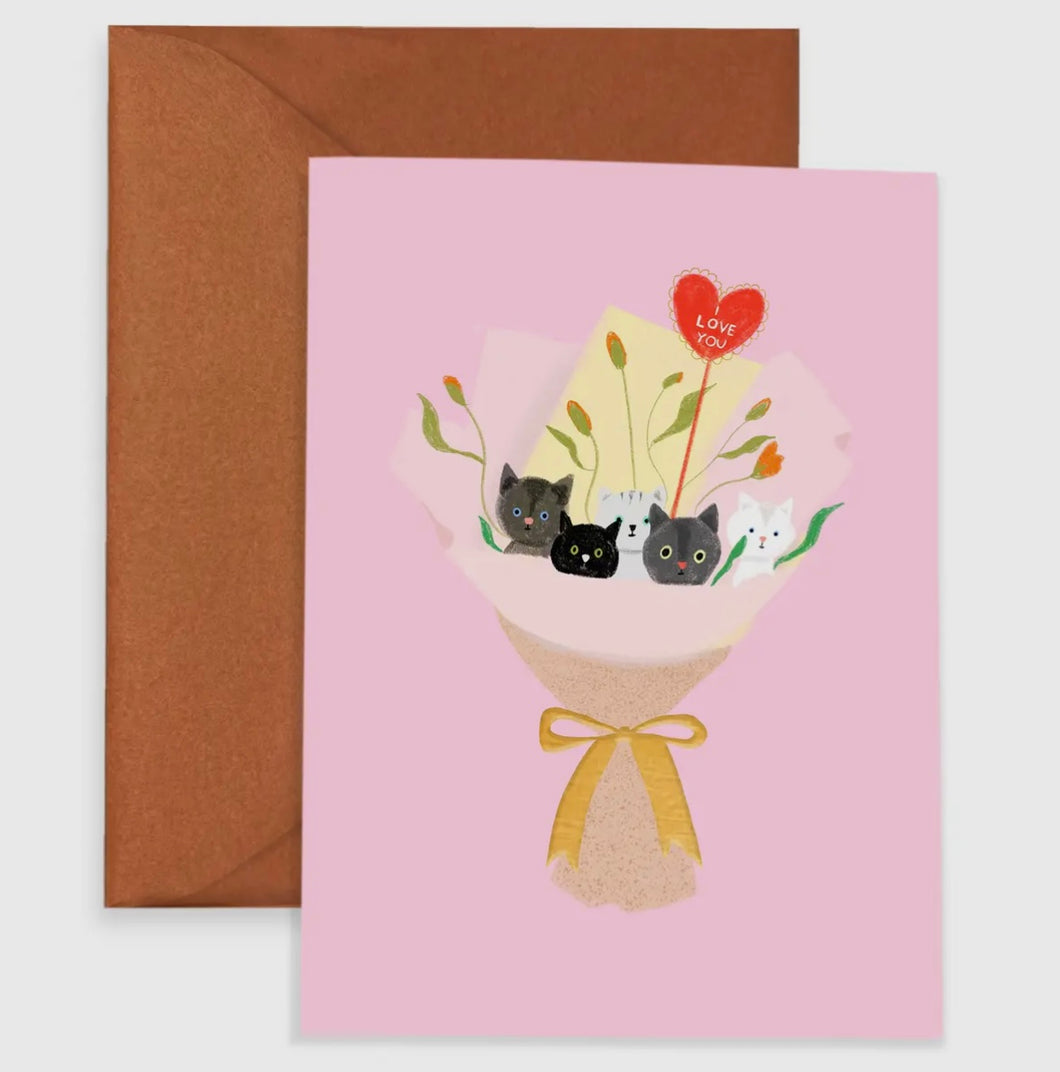 Cat Bouquet-Love Card