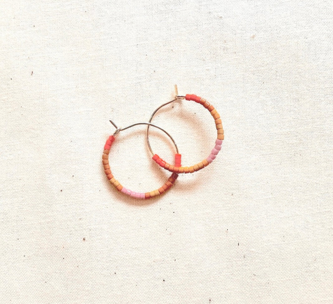 Mini Tondo Hoop Earrings - Armadillo