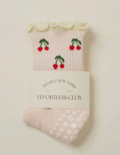 Load image into Gallery viewer, 🍒 Cherry Ruffle Grip- Socks [Baby Pink]
