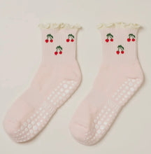 Load image into Gallery viewer, 🍒 Cherry Ruffle Grip- Socks [Baby Pink]
