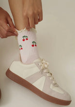 Load image into Gallery viewer, 🍒 Cherry Ruffle Grip- Socks [Baby Pink]
