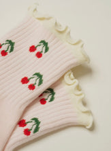 Load image into Gallery viewer, 🍒 Cherry Ruffle Grip- Socks [Baby Pink]
