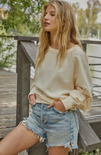 Load image into Gallery viewer, Cotton Knit Long Sleeve w/ Stitch Detail- Sweater Top
