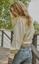 Load image into Gallery viewer, Cotton Knit Long Sleeve w/ Stitch Detail- Sweater Top
